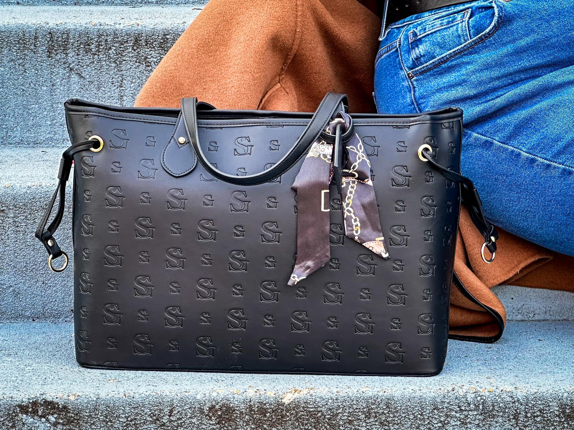 Matte Black Monogram Tote