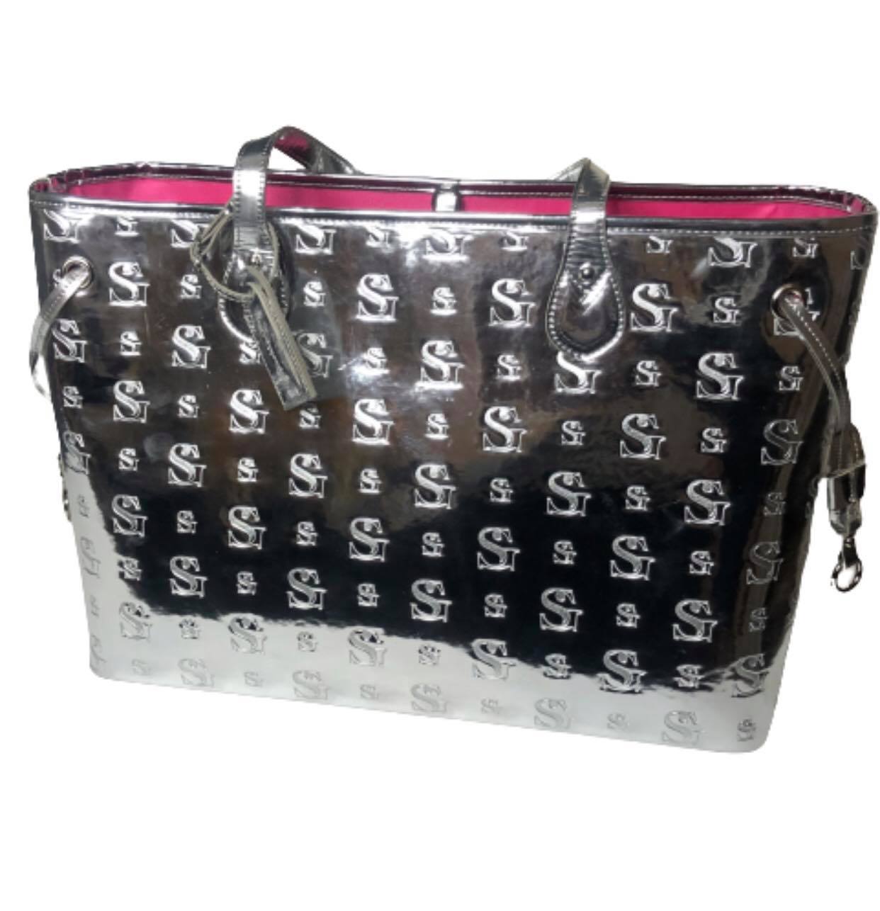 【ILLIGO】23SS SIGNATURE BAG SILVER Mini silver leather Pocket slouch bag